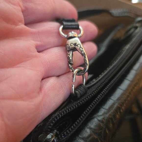 Brighton Black Leather Liza French Kiss Crossbody Organizer / Shoulder Bag w/box - Picture 15 of 16